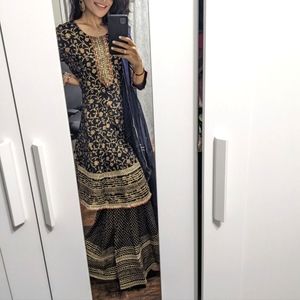 Navy blue Indian sharara dress - NWT
